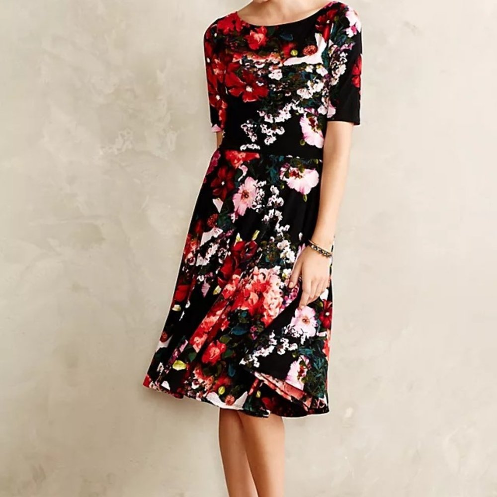 Anthropologie Marc Bouwer Photostat Floral Dress